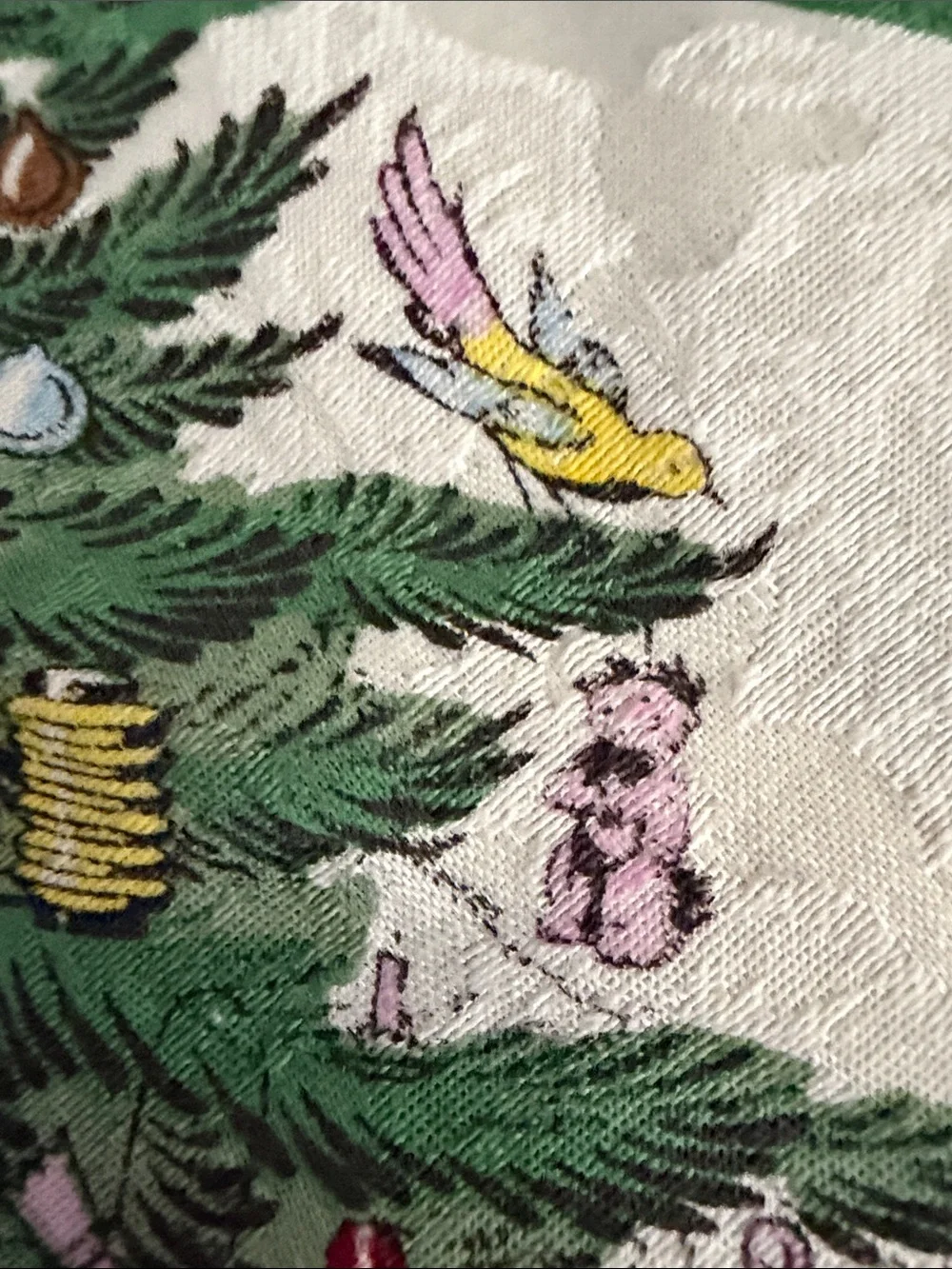 Spode embroidered green